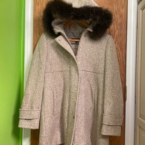 Ellen Tracy Fur Hooded Coat